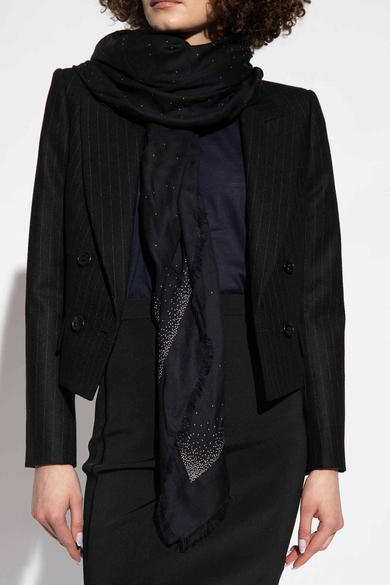 Black Shawl with logo Saint Laurent - Vitkac Japan